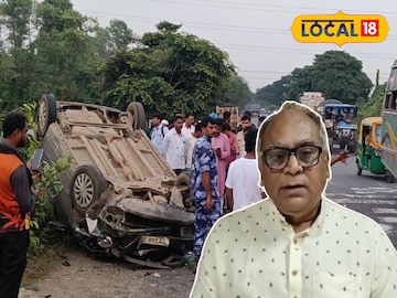 দুর্ঘটনা গ্রস্থ মন্ত্রী চন্দ্রনাথ সিনহার বোনের গাড়ি