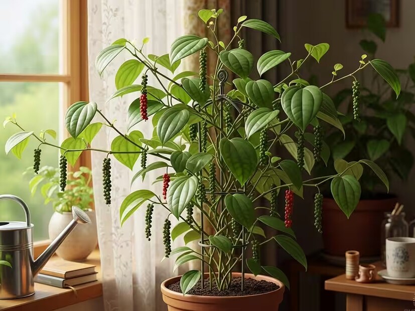 জল এবং সূর্যালোক নিশ্চিত করতে হবে: শীতকালে গোলমরিচ গাছে ঘন ঘন জল দেওয়ার প্রয়োজন হবে না। সপ্তাহে দুবার হালকা জল দেওয়াই যথেষ্ট। নিশ্চিত করতে হবে যে পাত্রে জল জমে না থাকে, কারণ এর ফলে শিকড় পচে যেতে পারে। গাছটিকে এমন জায়গায় রাখতে হবে যেখানে সকালের হালকা সূর্যালোক পাওয়া যায়; শীতের নরম সূর্যালোক এর জন্য আদর্শ। (Photo: AI)