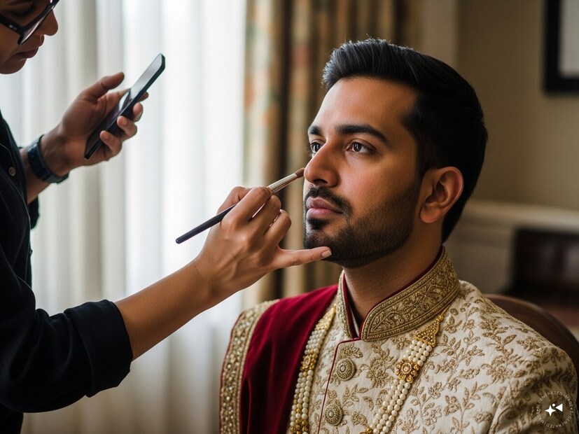 *বিয়ের দিনটি কনের জন্য যেমন বিশেষ, তেমনই বরের জন্যও ততটাই বিশেষ। ক্যামেরা আজকাল প্রতিটি মুহূর্ত ধরে রাখে, খোলামেলা ছবি থেকে শুরু করে সিনেমাটিক ভিডিও, তাই বরের ক্ষেত্রেও নিখুঁত, ফ্রেশ এবং স্মার্ট দেখা অত্যন্ত গুরুত্বপূর্ণ। বরের প্রস্তুতি আগে চুল কাটা এবং স্যুট পরার মধ্যেই সীমাবদ্ধ ছিল, কিন্তু বরের মেকআপ নিয়ে কেউ ভাবতই না।