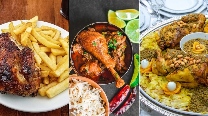 শীতের মরশুম চিকেনের কোনও রকম ডিশ ছাড়া জমজমাট পার্টি হয় না৷ বিশ্বব্যাপী ১০টি আমিষ খাবারের তালিকা রইল — বাটার চিকেন থেকে শুরু করে পেরুভিয়ান পোলো আ লা ব্রাসা যা প্রতিটি খাদ্যপ্রেমী না খেলে জীবনই ব্যর্থ মনে হবে! এই শীতেই ট্রাই করে নিন এই বিশেষ পদগুলো! (ছবি-ক্যানভা)