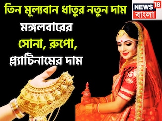 এক ক্লিকে তিন মূল্যবান ধাতুর নতুন দাম! মঙ্গলবারের  সোনা, রুপো, প্ল্যাটিনামের টাটকা দর