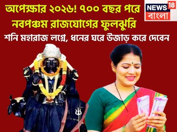 অপেক্ষার ২০২৬! ৭০০ বছর পরে নবপঞ্চম রাজযোগের ফুলঝুরি, শনি মহারাজ লগ্নে, ধনের ঘরে উজাড় করে অপেক্ষার ২০২৬! ৭০০ বছর পরে নবপঞ্চম রাজযোগের ফুলঝুরি, শনি মহারাজ লগ্নে, ধনের ঘরে উজাড় করে