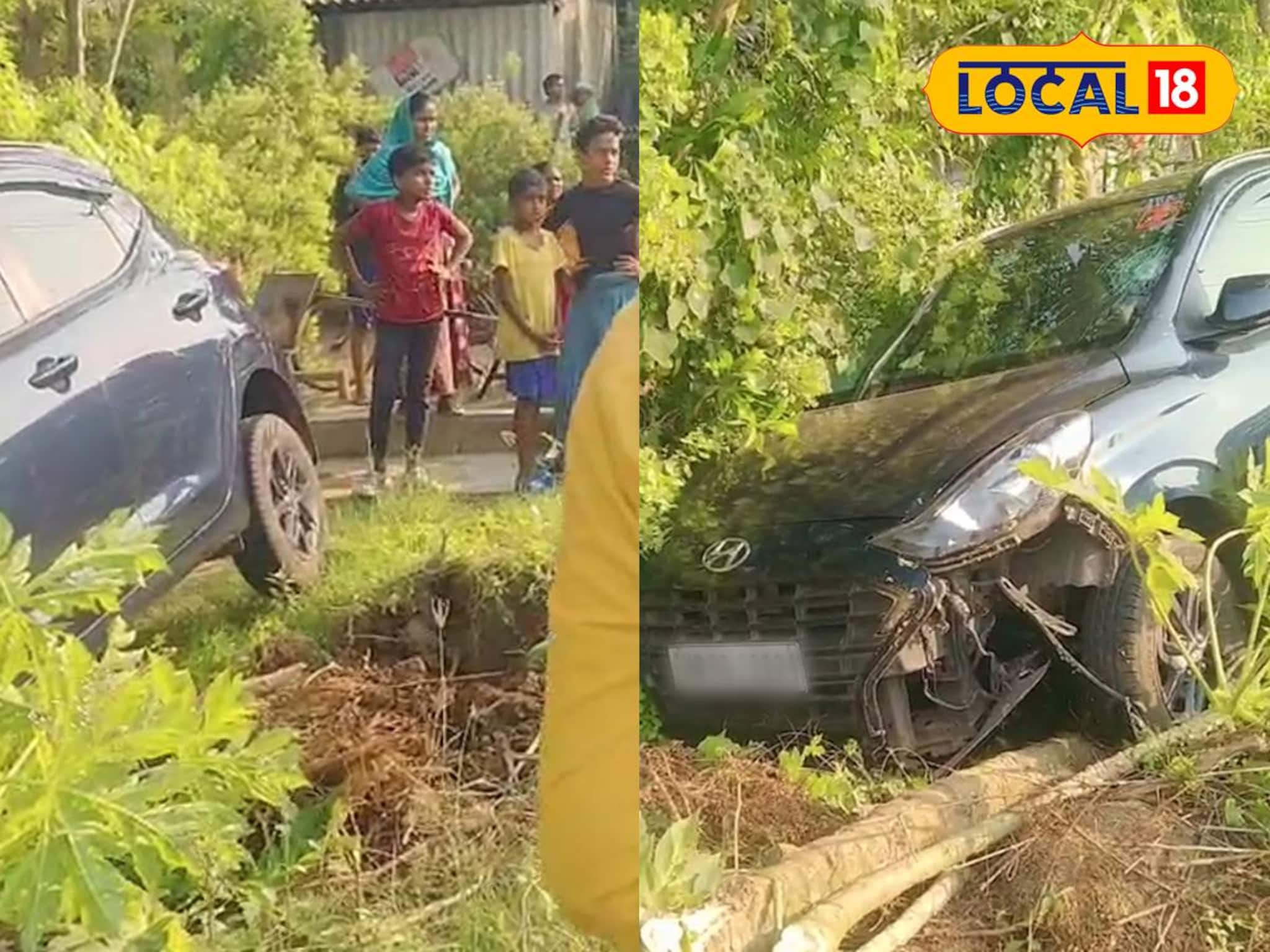 বাচ্চাকে বাঁচাতে গিয়ে নিয়ন্ত্রণ হারাল চারচাকা! নয়ানজুলিতে উল্টে গেল প্রাইভেট গাড়ি