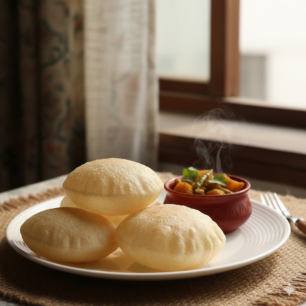 ময়দার সঙ্গে মেশাতে হবে সামান্য চালের গুঁড়ো। এক কাপ ময়দার সঙ্গে এক বা দুই টেবিল চামচ চালের গুঁড়ো, এই হল অনুপাত। অনেকেই জানেন না যে চালের গুঁড়ো দেওয়ার সুবিধা কী। আসলে, চালের গুঁড়ো তেল শোষণ কমায়। চালের গুঁড়ো যোগ করলে অতিরিক্ত গ্লুটেন তৈরি রোধ হয়। এটি ময়দার তুলতুলে ভাব হ্রাস করে। এর ফলে ভাজার সময়ে লুচি কম তেল শোষণ করে।(Representative/AI Image)