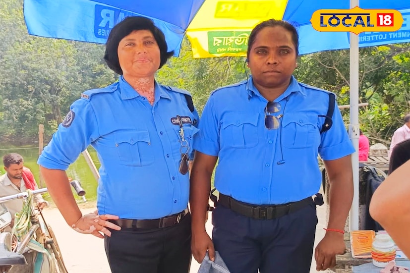 মালদহের মানিকচক থানায় কর্মরত সিভিক ভলান্টিয়ার নাইমা খাতুন (৩৬)। বাড়ি মানিকচকের চৌকি মির্দাদপুর অঞ্চলের রাজনগর গ্রামে। পরিবারের রয়েছে মা,‌ দাদা ও বিধবা বোন সহ তাঁদের সন্তান। থানায় ডিউটি করে সেই অর্থ উপার্জনেই পরিবারের হাল ধরেন নাইমা খাতুন।(ছবি ও তথ্য: জিএম মোমিন)