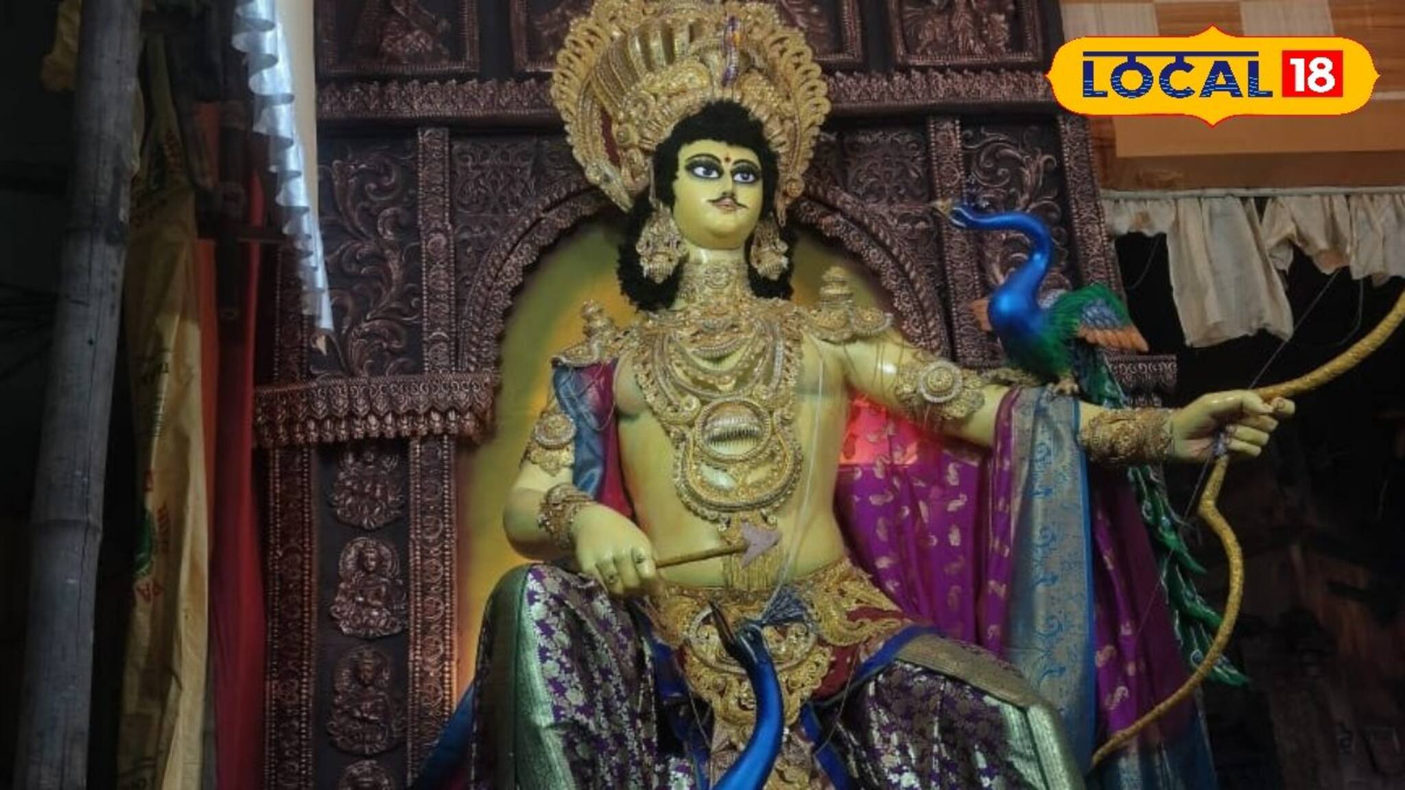 Kartik Puja: হাওড়ায় ১৮ ফুটের বিরাট কার্তিক! পুজো করে কার্তিক সেবা সমিতি
