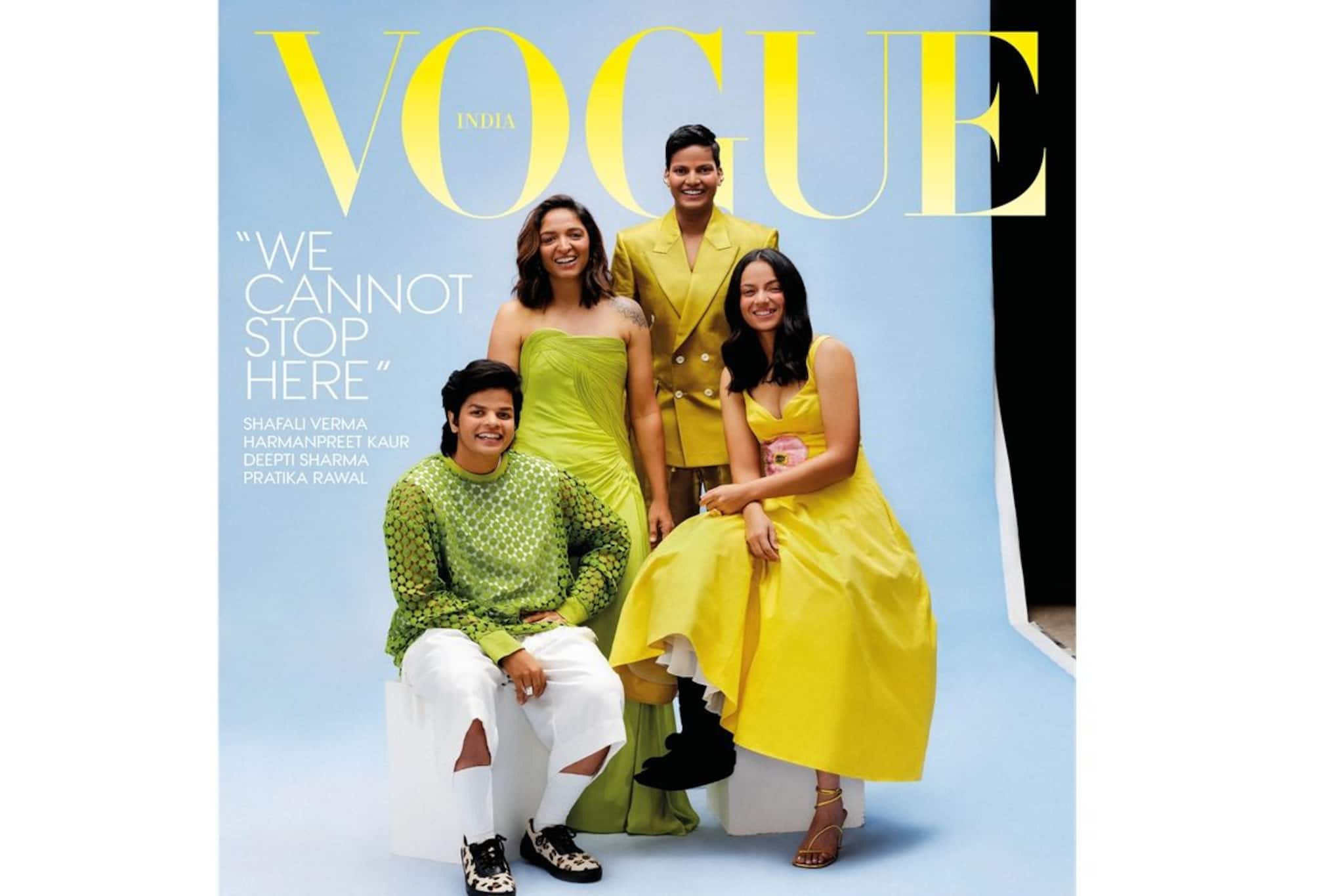 ২২ গজের পর এবার ফ্যাশনেও চ্যাম্পিয়ন হরমনপ্রীতরা, ভারতের মহিলা ক্রিকেটারদের সম্মান ‘ভোগ’ ম্যাগাজিনের ২২ গজের পর এবার ফ্যাশনেও চ্যাম্পিয়ন হরমনপ্রীতরা, ভারতের মহিলা ক্রিকেটারদের সম্মান ‘ভোগ’ ম্যাগাজিনের