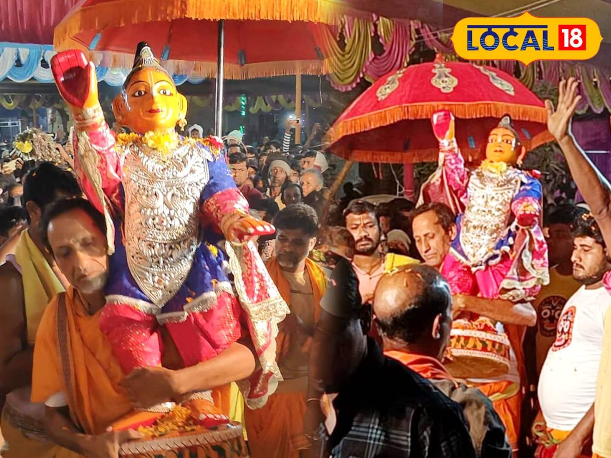 রাস উৎসবে মহাপ্রভুর নৃত্য! সেবাইতদের কাঁধে চেপে মহাপ্রভুর নাচ দেখতে ছুটে আসেন ভক্তরা