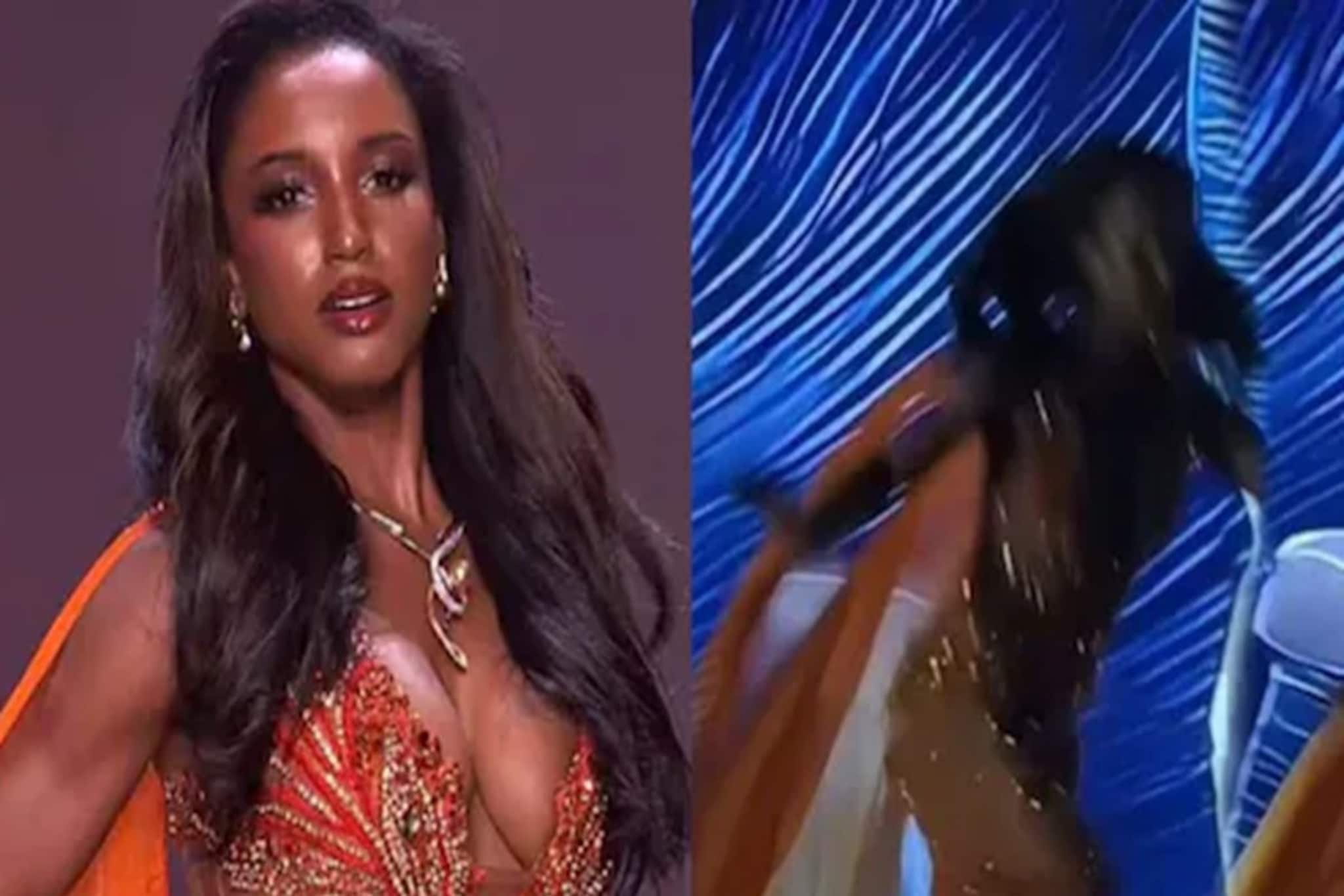 মিস ইউনিভার্স ২০২৫-এর মঞ্চে অঘটন! র‍্যাম্পে হুমড়ি খেয়ে পড়লেন মিস জামাইকা ! ভিডিও ভাইরাল