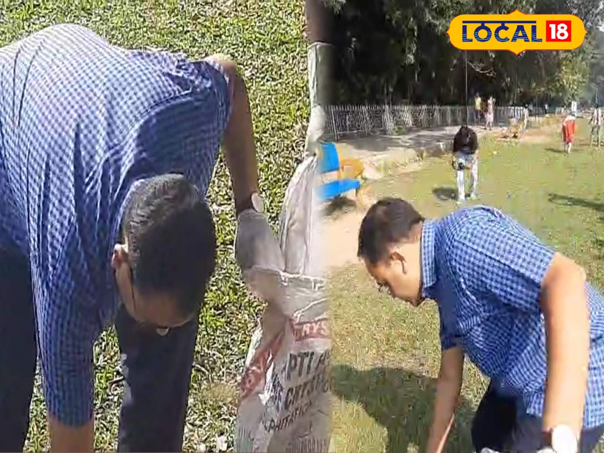 ঝাঁটা, বস্তা হাতে সাফাই অভিযানে জেলাশাসক!