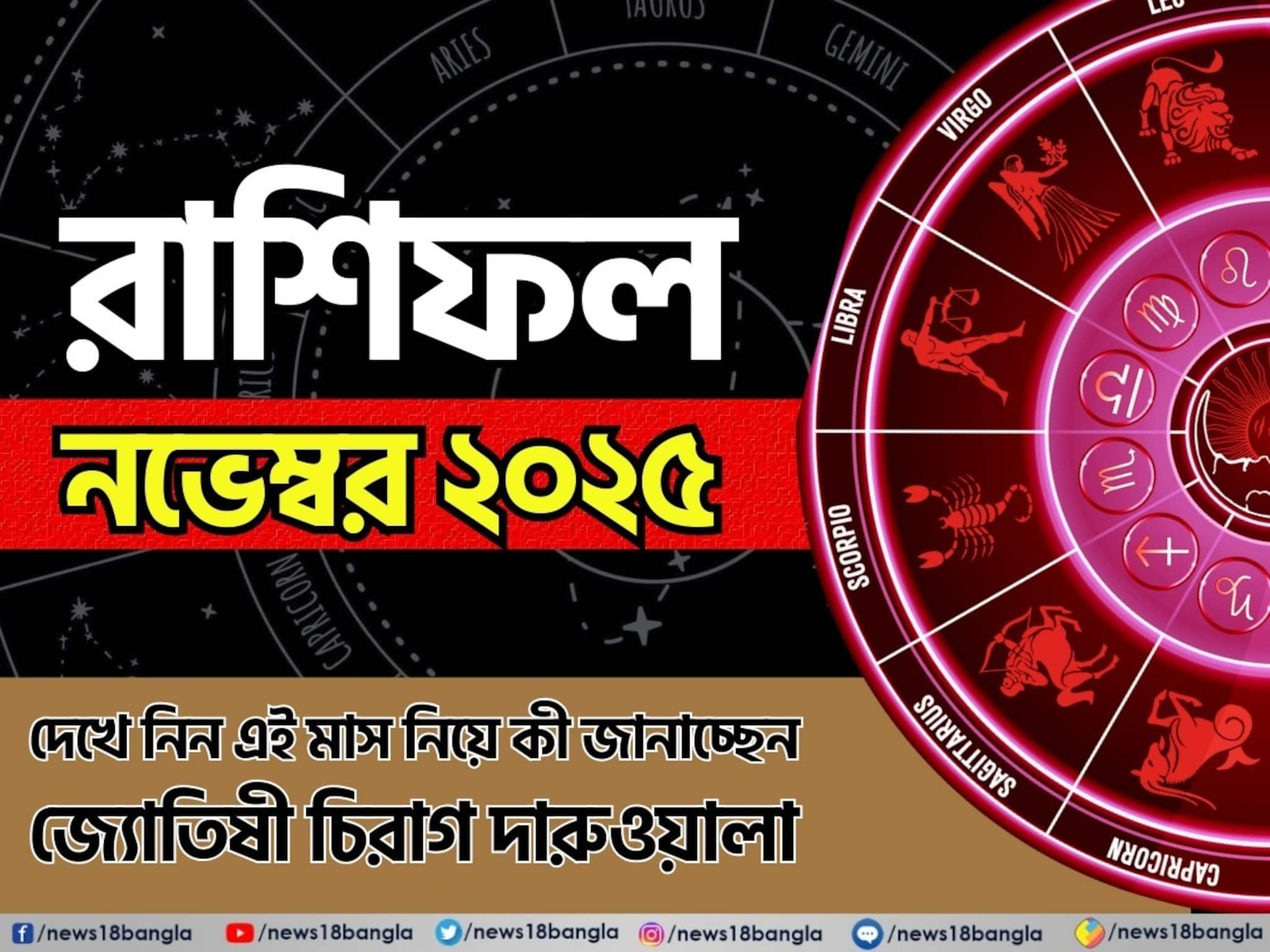 Monthly Horoscope November 2025: রাশিফল নভেম্বর ২০২৫: দেখে নিন এই মাস নিয়ে কী জানাচ্ছেন জ্যোতিষী চিরাগ দারুওয়ালা
