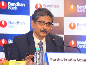 Partha Pratim Sengupta, MD & CEO, Bandhan Bank at a press conference  Partha Pratim Sengupta, MD & CEO, Bandhan Bank at a press conference