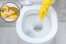 Toilet Cleaning Tips: হাত দিতে হবে না, মিনিটে উঠে যাবে টয়লেটের নোংরা হলুদ দাগ! শুধু চাই কলার খোসা আর ১ টাকার...বাড়িতেই বানান ‘ম্যাজিক ক্লিনার’