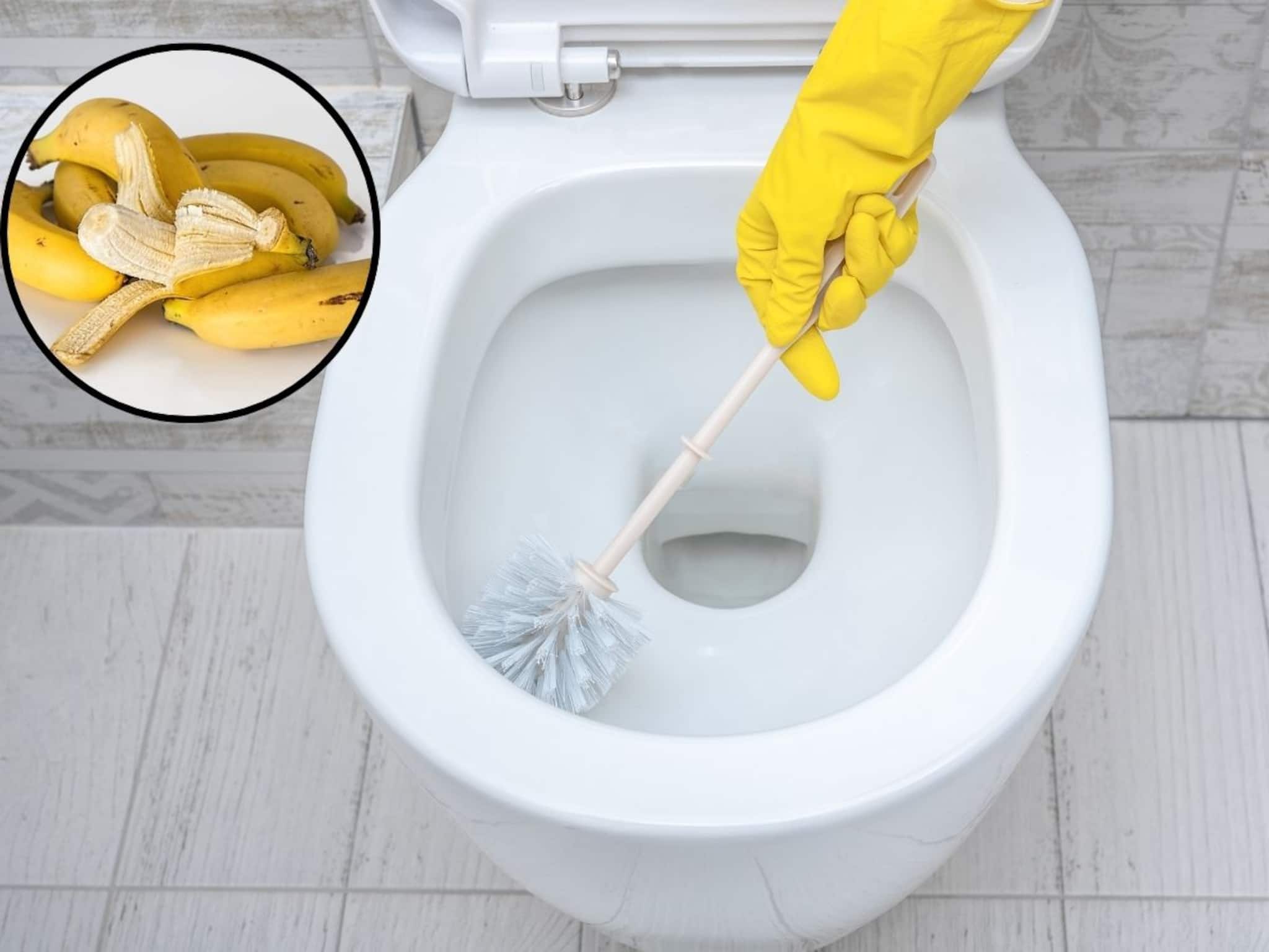 Toilet Cleaning Tips: হাত দিতে হবে না, মিনিটে উঠে যাবে টয়লেটের নোংরা হলুদ দাগ! শুধু চাই কলার খোসা আর ১ টাকার...বাড়িতেই বানান ‘ম্যাজিক ক্লিনার’