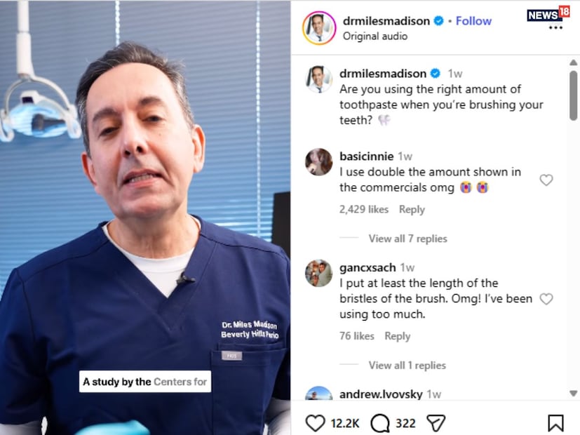 দন্তবিশেষজ্ঞ ও পিরিওডনটিস্ট ড. মাইলস ম্যাডিসন জানিয়েছেন, দাঁত ব্রাশ করার সময় ঠিক কতটা টুথপেস্ট ব্যবহার করা উচিত—তা নির্ভর করে বয়সের ওপর। তিনি বলেন, অনেকেই প্রয়োজনের তুলনায় বেশি টুথপেস্ট ব্যবহার করেন, যা শুধু অপচয়ই নয়, দাঁতের জন্যও সবসময় উপকারী নয়।