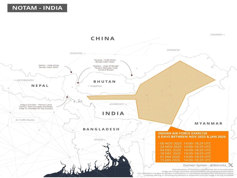 নয়াদিল্লি: ক’দিন আগেই উত্তর-পশ্চিম ভারতে পাকিস্তানের ঘাড়ের কাছে স্যর ক্রিক-সিন্ধ-করাচি অ্যাক্সিসে তিন সেনার যৌথ মহড়া চালানোর কথা ঘোষণা করেছিল কেন্দ্রীয় সরকার৷ জারি হয়েছিল নোটাম৷ এবার উত্তর-পূর্বে চিন ও বাংলাদেশ সীমান্তের কাছেও একই রকম মহড়া চালানোর কথা জানানো হল৷