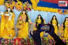 বলাগড়ে ৩৫০ বছরের পুরনো রাস, ৩৫ বছরের শতদল সংঘের পুজোর থিমে আট সখী