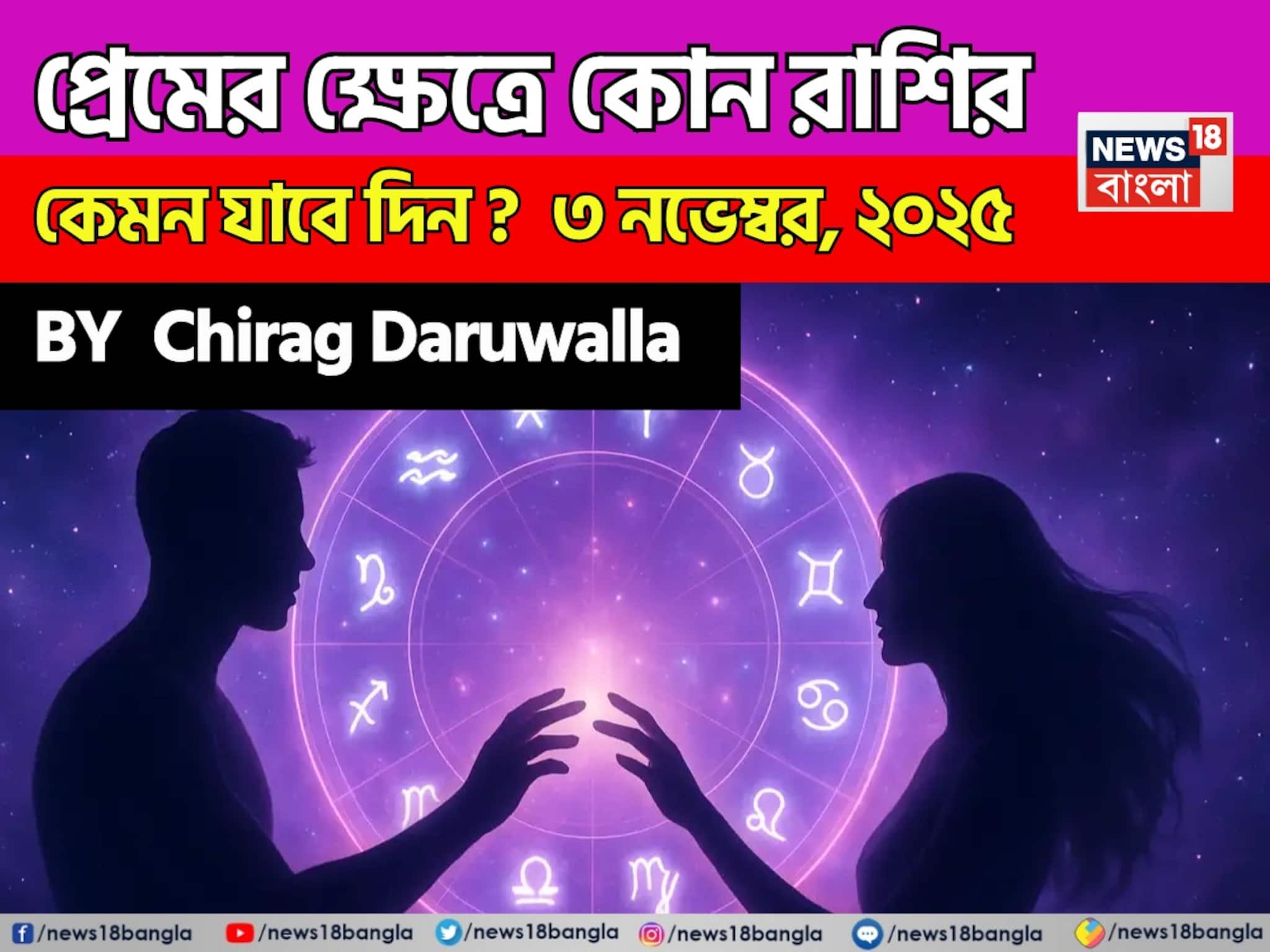 Love Horoscope Today: ৩ নভেম্বর, ২০২৫- কেমন যাবে আজকের প্রেমজীবন, জানাচ্ছেন জ্যোতিষী চিরাগ দারুওয়ালা