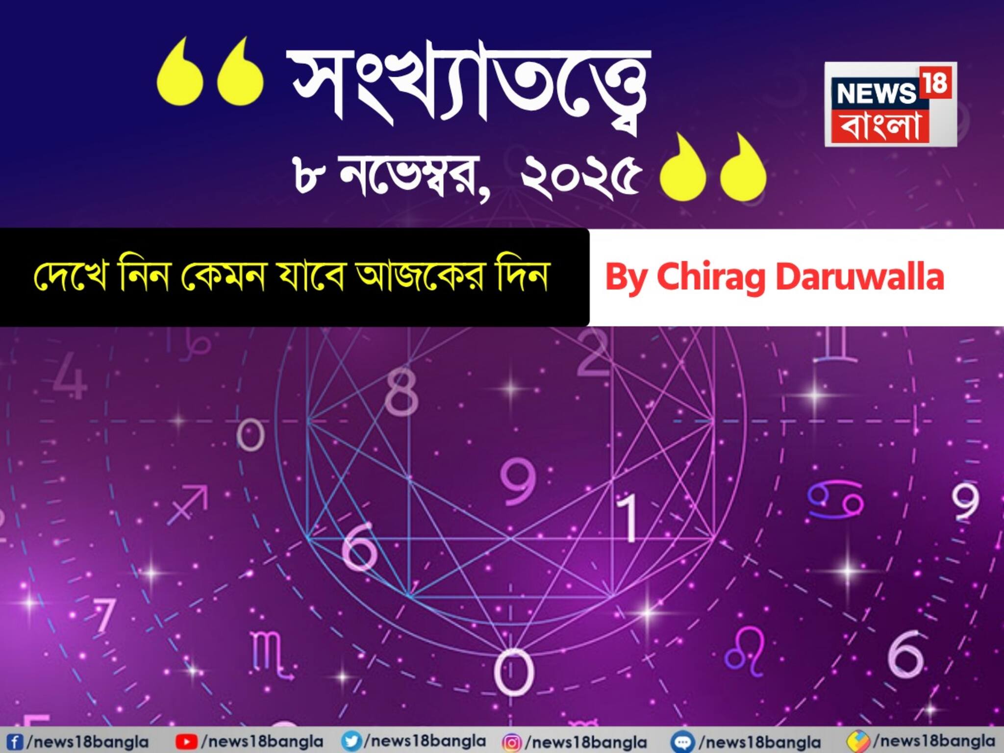 Numerology Today: সংখ্যাতত্ত্বে ৮ নভেম্বর, ২০২৫: দেখে নিন কেমন যাবে আজকের দিন, জানাচ্ছেন জ্যোতিষী চিরাগ দারুওয়ালা