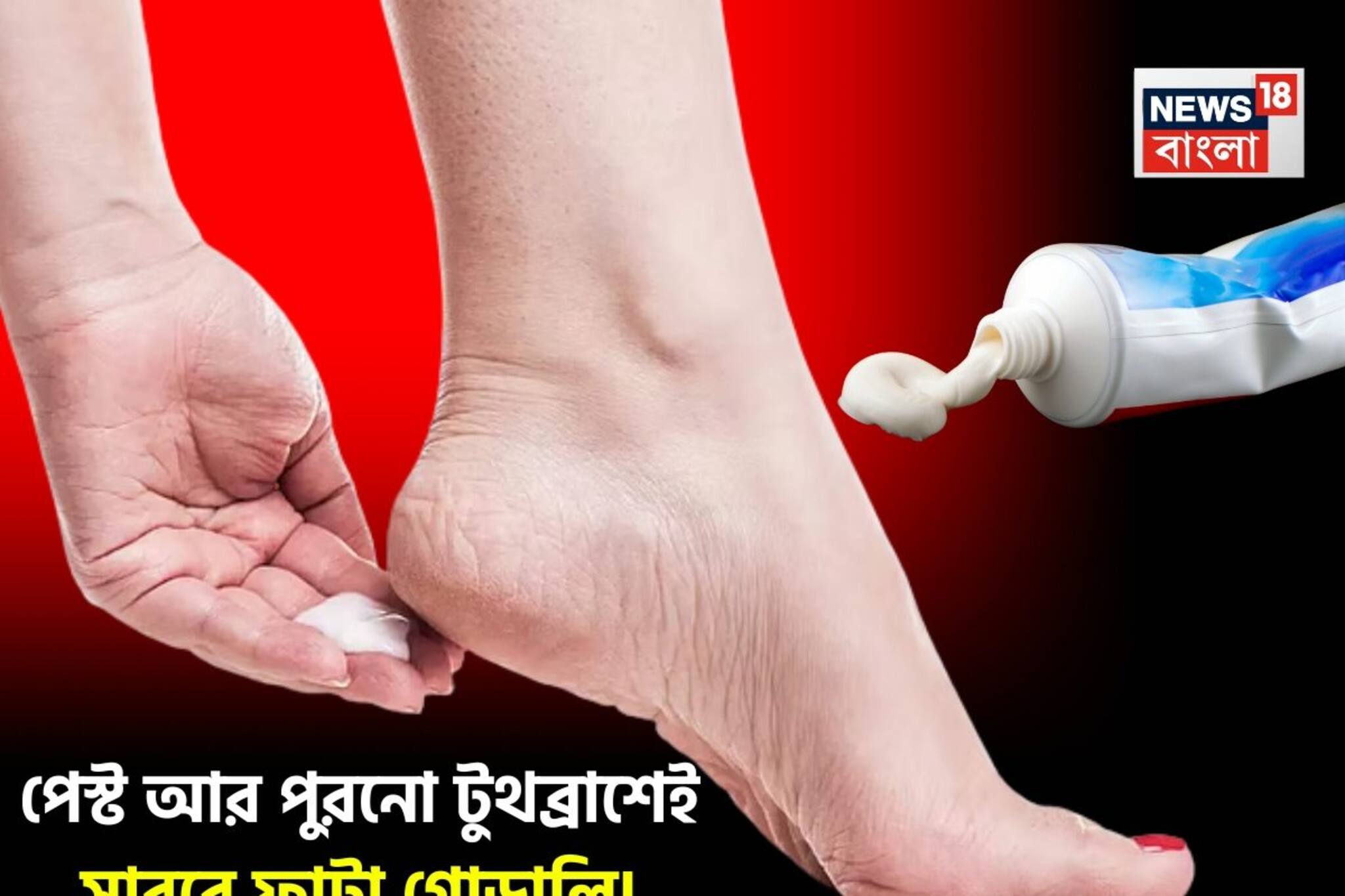 দামি ফুট ক্রিম ছাড়ুন! পেস্ট, পুরনো টুথব্রাশেই মসৃণ ফুটিফাটা! শীতেও গোড়ালি নরম তুলতুলে