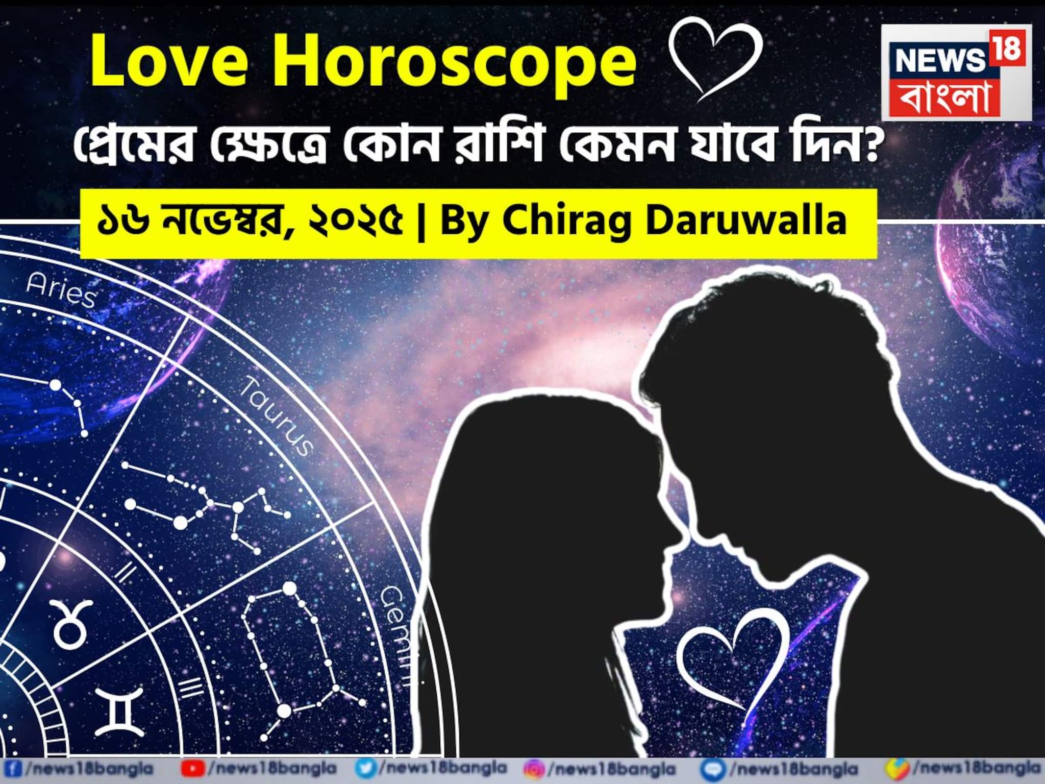 Love Horoscope Today: ১৬ নভেম্বর, ২০২৫- কেমন যাবে আজকের প্রেমজীবন, জানাচ্ছেন জ্যোতিষী চিরাগ দারুওয়ালা