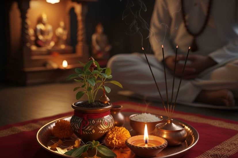 কার্তিক সংক্রান্তির সন্ধ্যায় ঘি বা তিলতেলের প্রদীপ প্রজ্বলন করা হয়৷ প্রজ্বলনের সময় দেওয়া হয় একবিন্দু কর্পূর৷ এভাবে প্রদীপ রাখুন ঠাকুরঘরে শ্রীকৃষ্ণের ছবি বা বিগ্রহের সামনে৷ 