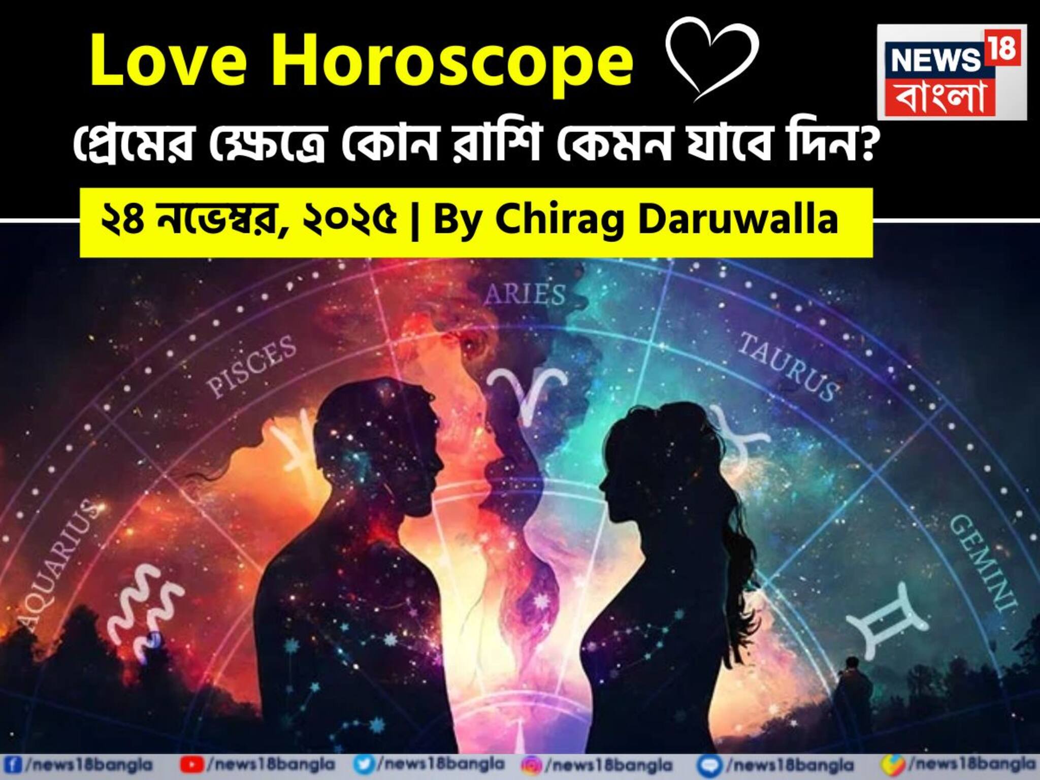 Love Horoscope Today: ২৪ নভেম্বর, ২০২৫- কেমন যাবে আজকের প্রেমজীবন, জানাচ্ছেন জ্যোতিষী চিরাগ দারুওয়ালা