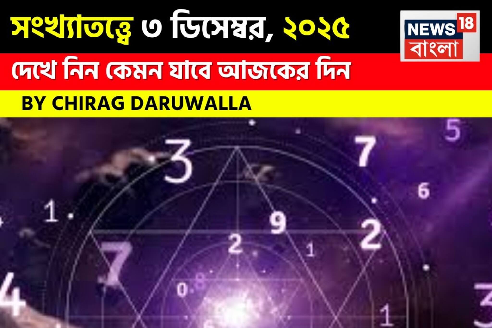 Numerology 3rd December| সংখ্যাতত্ত্বে ৩ ডিসেম্বর, ২০২৫: দেখে নিন কেমন যাবে আজকের দিন? জানাচ্ছেন জ্যোতিষী চিরাগ দারুওয়ালা