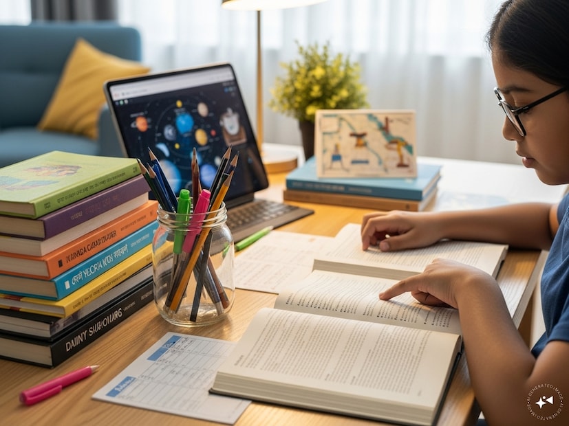 পড়ার স্থান পরিষ্কার-পরিচ্ছন্ন ও গোছানো থাকা মনোযোগ ধরে রাখতে সাহায্য করে। বই, খাতা, স্টেশনারি এবং সময়সূচি আগে থেকেই প্রস্তুত থাকলে পড়াশোনা সহজ হয়। প্রতিদিন নতুন একটি শব্দ বা তথ্য শিখলে শব্দভাণ্ডার বাড়ে এবং পড়াশোনার বিভিন্ন বিষয়ে গভীর বোঝাপড়া তৈরি হয়। এর ফলে ভাষা, বিজ্ঞান এবং সামাজিক শিক্ষার দক্ষতাও উন্নত হয়। সীমিত ও নিয়ন্ত্রিত স্ক্রিন টাইম শিশুদের মনোযোগ ধরে রাখতে সাহায্য করে এবং সেই সময়ের কিছু অংশ শিক্ষামূলক ভিডিও বা তথ্যচিত্রে ব্যয় করা হলে স্ক্রিনও শেখার একটি মাধ্যম হয়ে ওঠে।