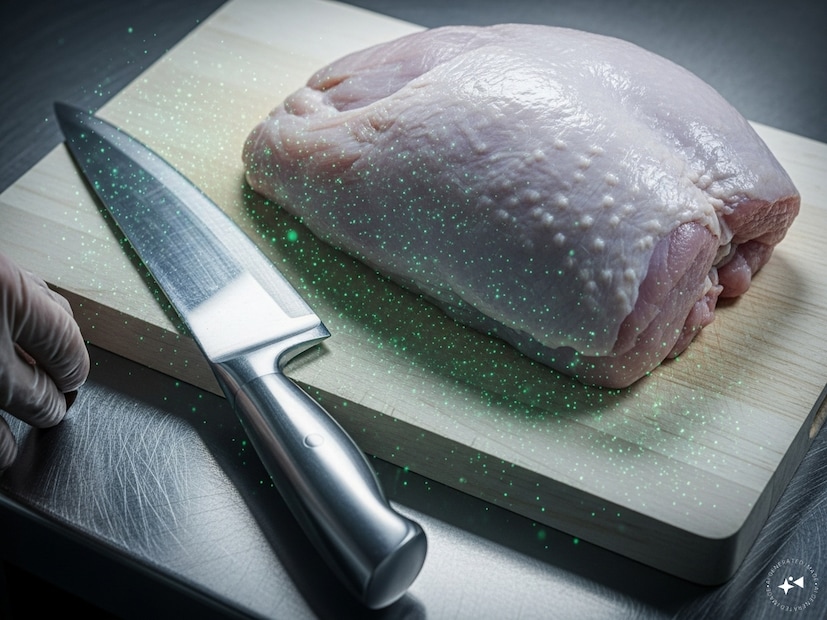 টার্কির ঝুঁকি সবচেয়ে বেশিগবেষণায় দেখা গেছে, পোলট্রি—বিশেষত টার্কি মাংস—সবচেয়ে বেশি দূষিত থাকে। কাঁচা মাংস স্পর্শ করার পর হাত, ছুরি, চপিং বোর্ড বা রান্নাঘরের পৃষ্ঠে সহজেই ব্যাকটেরিয়া ছড়িয়ে পড়তে পারে।