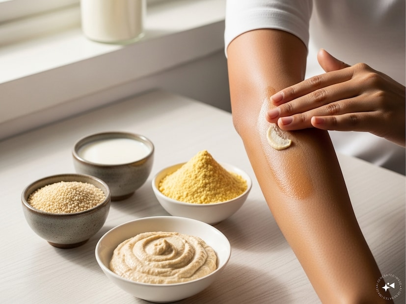 তিল, কাঁচা দুধ ও বেসনের পেস্টে মিলবে স্বাভাবিক উজ্জ্বলতাযা লাগবে— সাদা তিল: ১ চা চামচ কাঁচা দুধ: ৪ চা চামচ বেসন: ৪ চা চামচ আলুর রস: ১ চা চামচ মধু: ১ চা চামচ