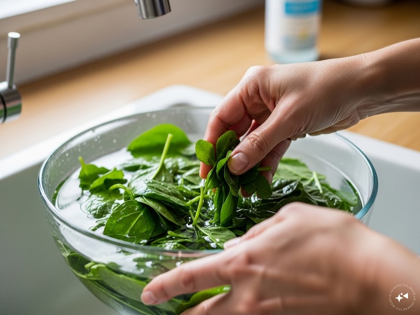 কী ভাবে পরিষ্কার করবেন:বাজার থেকে মেথি বা পালং আনার পর প্রথমেই জল, ভিনিগার বা বেকিং সোডা মিশিয়ে সেই জলে পাতাগুলো ভিজিয়ে রাখুন। প্রায় ১০ মিনিট ভিজিয়ে রেখে জল ফেলে দিন। তারপর নতুন করে ভিনিগার বা বেকিং সোডা মিশিয়ে পাতাগুলো আবার ধুয়ে নিন। এরপর পরিষ্কার জলে ভালো করে কুলি করুন।