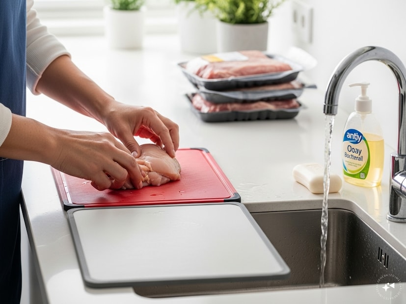 সতর্কতার জন্য কী করবেন? বিশেষজ্ঞরা ইউটিআই প্রতিরোধে রান্নাঘরে কয়েকটি নিরাপদ অভ্যেস মেনে চলার পরামর্শ দিয়েছেন—

মাংস ও পোলট্রি কেনার সময় ভালোভাবে সিল করে নিন

রান্নার সময় মাংসকে সবশেষে প্রস্তুত করুন

কাঁচা মাংস কাটার জন্য আলাদা চপিং বোর্ড ব্যবহার করুন

কাঁচা মাংস ধোবেন না, এতে ব্যাকটেরিয়া ছড়ানোর ঝুঁকি বাড়ে

কাঁচা মাংস স্পর্শ করার পর অন্তত ২০ সেকেন্ড সাবান দিয়ে হাত ধুয়ে নিন

মাংস ৬৩–৭৪ ডিগ্রি সেলসিয়াস অভ্যন্তরীণ তাপমাত্রায় সেদ্ধ করুন