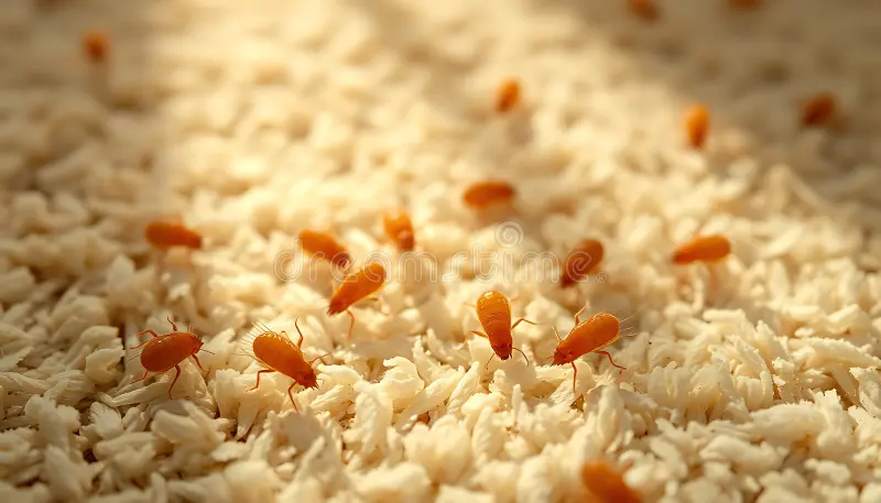 চাল ধোয়ার সময়ও অনেক সময় মাঝে মাঝে ছোট ছোট সাদা লার্ভা উপরে ভেসে ওঠে। বিশেষজ্ঞ দীপক বলেন, যদি আপনি ধানের শীষে ছোট ছোট ছিদ্র দেখতে পান, তাহলে বুঝতে হবে তারা ভিতর থেকে চালগুলি খাচ্ছে।