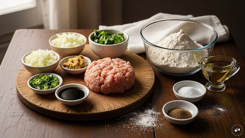 আসুন জেনে নিই কীভাবে বাড়িতে অতি সহজেই ঝোল মোমো তৈরি করবেন৷ মোমোর (ডাম্পলিং) উপকরণ: ২ কাপ মিহি ময়দা (ময়দা) (হোল হুইট, অর্থাৎ গমও ব্যবহার করতে পারেন, যদি ময়দা খেতে না চান) | ২৫০ গ্রাম কিমা করা মুরগি | ১টি পেঁয়াজ, মিহি করে কাটা | ১ টেবিল চামচ আদা-রসুন বাটা | ১টি কাঁচা মরিচ, মিহি করে বাটা | ১ টেবিল চামচ সয়া সস | স্বাদমতো লবণ এবং গোলমরিচ | ১ টেবিল চামচ তেল (ছবি: এআই-জেনারেটেড)