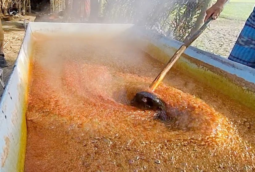 শীত মানে নলেন ও খেজুরের গুড়। হাওড়ার গঙ্গাধরপুর গোলাবাড়ি অগ্রদূত মাঠে গাছতলাতে তৈরি হচ্ছে খেজুরের গুড়, এখানে দূর দুরান্ত থেকে আসছেন ক্রেতারা। গত ১৫ দিন যাবত গুড় তৈরি হচ্ছে। শীত যত বেশি গুড় হবে তত বেশি। সারা শীতে, প্রায় তিন মাস গুড় পাওয়া যায় এখানে। 