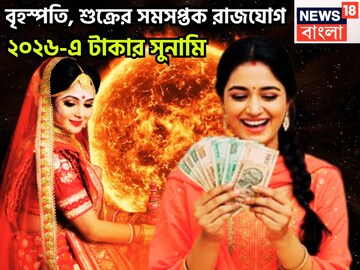 ১০০ বছর পরে রেকর্ড ভাঙবে আর গড়বে! বৃহস্পতি-শুক্রের মিলনে ২০২৬ বাম্পার, মোটা টাকা