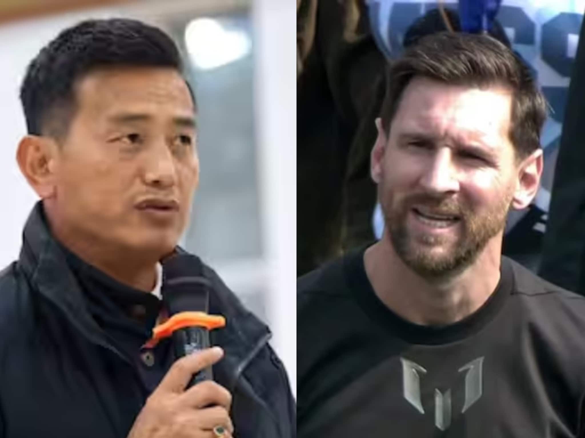 মেসি আর কখনও ভারতে আসলে কী হবে? ভারতীয় ফুটবল আইকন বাইচুং ভুটিয়া কী বলছেন মেসি আর কখনও ভারতে আসলে কী হবে? ভারতীয় ফুটবল আইকন বাইচুং ভুটিয়া কী বলছেন