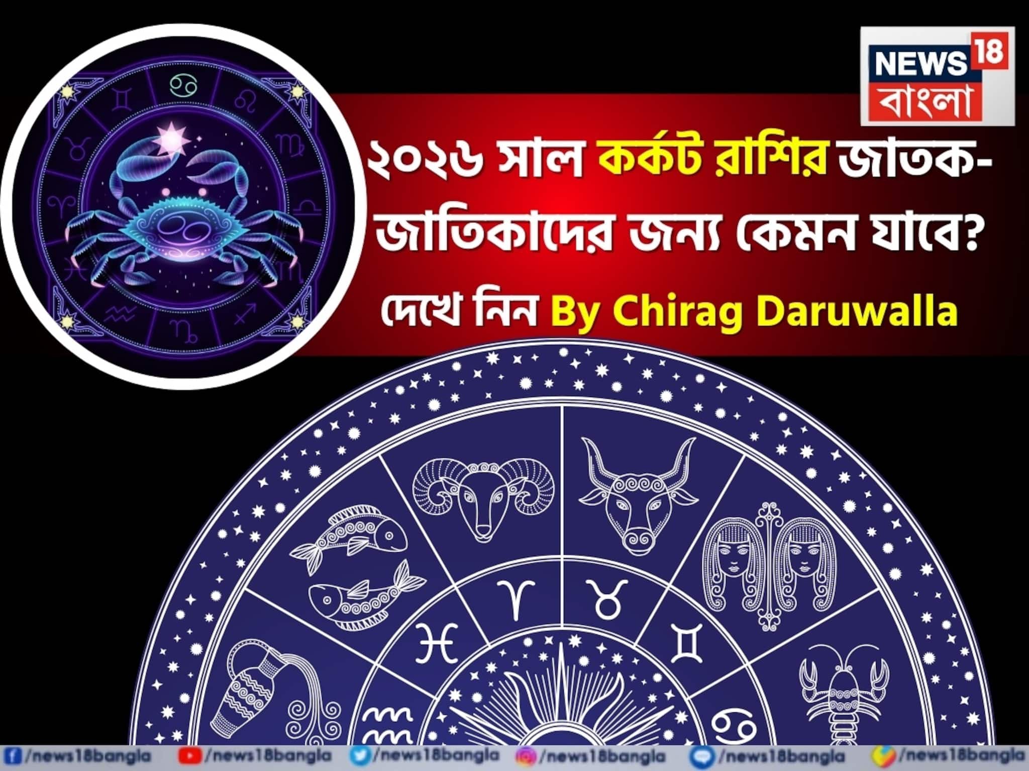 Cancer Horoscope 2026: রাশিফল কর্কট, ২০২৬: দেখে নিন এই রাশির জাতক-জাতিকাদের কেমন যাবে ২০২৬ সাল, জানাচ্ছেন জ্যোতিষী চিরাগ দারুওয়ালা Cancer Horoscope 2026: রাশিফল কর্কট, ২০২৬: দেখে নিন এই রাশির জাতক-জাতিকাদের কেমন যাবে ২০২৬ সাল, জানাচ্ছেন জ্যোতিষী চিরাগ দারুওয়ালা
