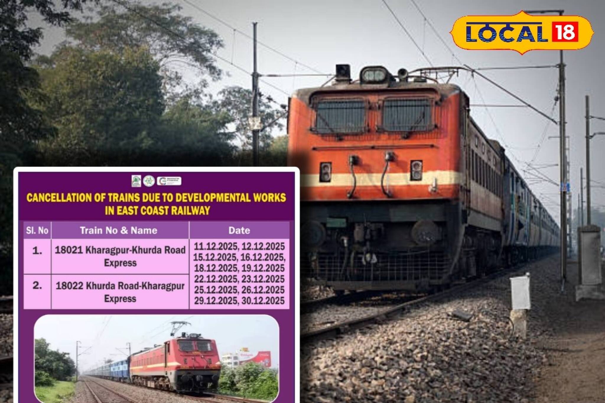 ওড়িশায় বেড়াতে যাওয়ার প্ল্যান? বেশ কিছু ট্রেন বাতিল, কিছু ট্রেন চলবে ঘুরপথে! রইল তালিকা ওড়িশায় বেড়াতে যাওয়ার প্ল্যান? বেশ কিছু ট্রেন বাতিল, কিছু ট্রেন চলবে ঘুরপথে! রইল তালিকা