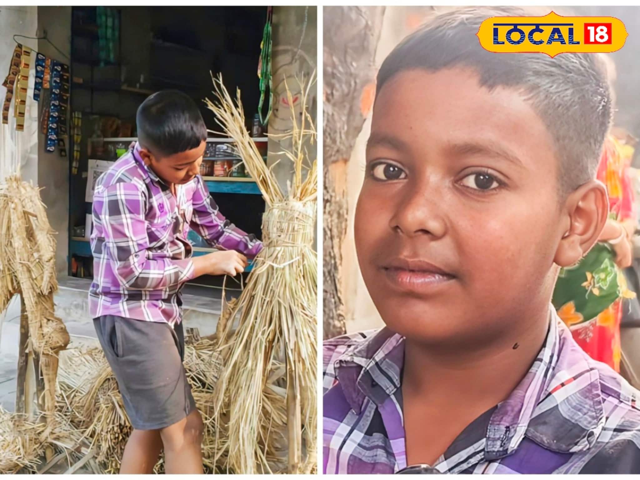 কণ্ঠে কৃষ্ণ-কীর্তন, ইন্টারনেট থেকে শিখে নিপুণ হাতে সরস্বতী মূর্তি বানিয়ে চলে ৭ বছরের শিশু