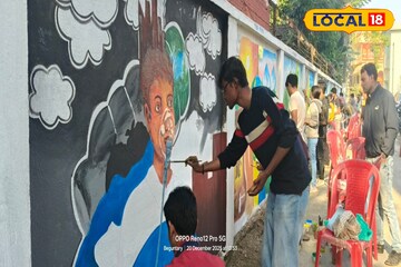 কমছে সবুজ, বাড়ছে উষ্ণতা! পৌর উৎসবে দেওয়াল অঙ্কনে উঠে এল পরিবেশ রক্ষার বার্তা