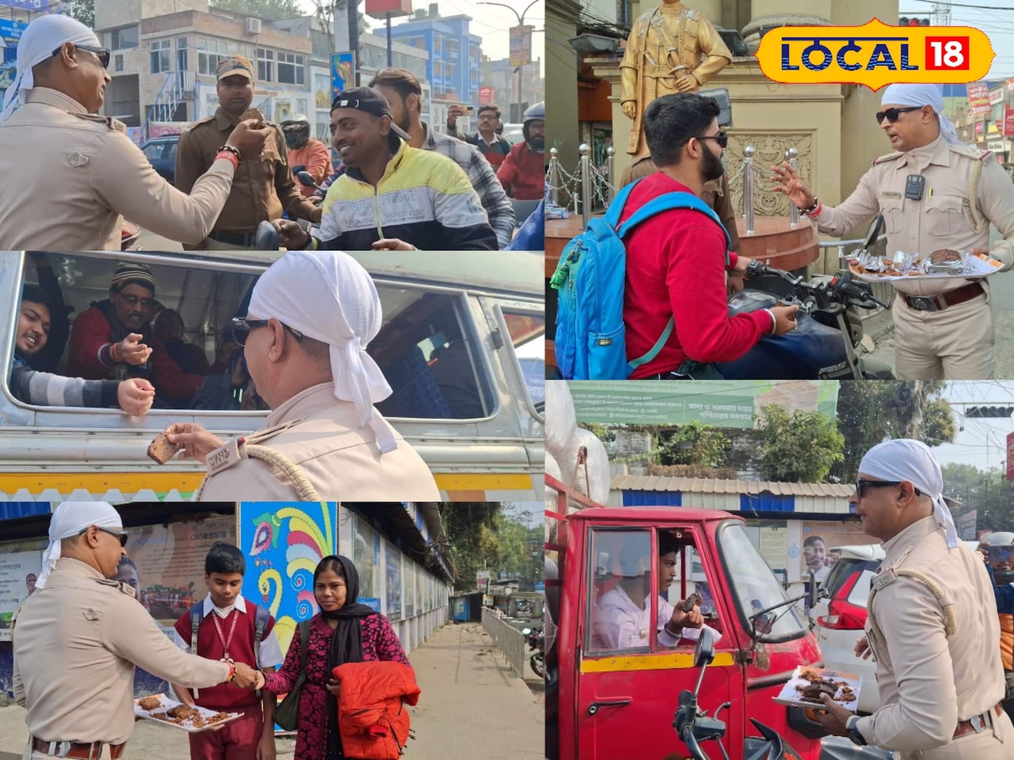 জরিমানা নয়, মিলছে কেক! বড়দিনে সান্টার ভূমিকায় ট্রাফিক পুলিশ জরিমানা নয়, মিলছে কেক! বড়দিনে সান্টার ভূমিকায় ট্রাফিক পুলিশ