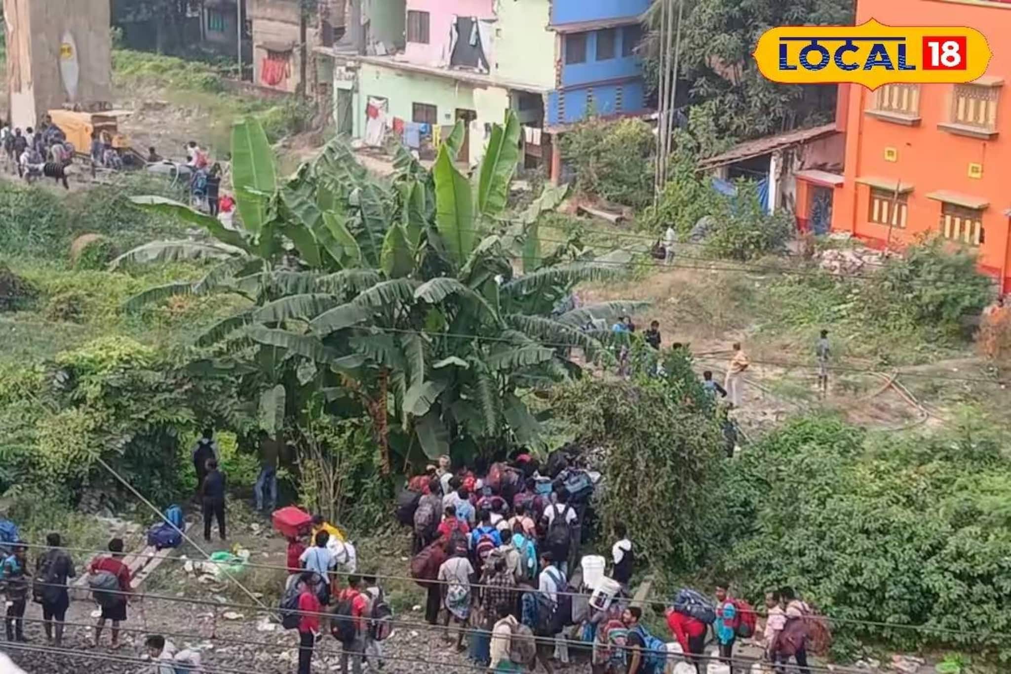 সঠিক স্টেশনে দাঁড়ায়নি দূরপাল্লার ট্রেন! হাওড়ায় রেললাইন ধরে হাঁটা দিলেন কয়েকশো যাত্রী
