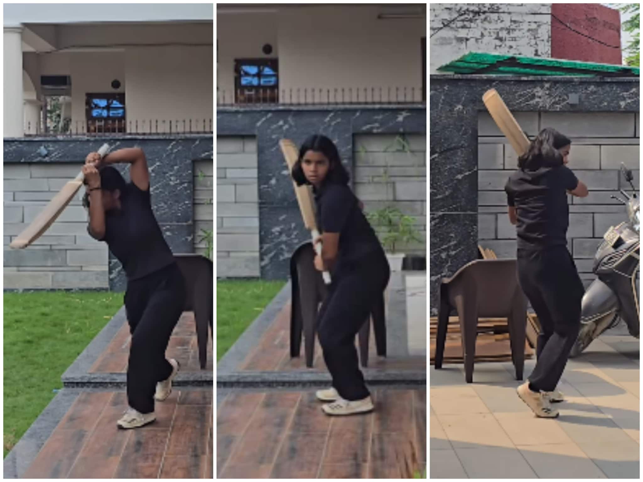 কোহলির মত কভার ড্রাইভস রোহিতের মত পুল, ভাইরাল কিশোরী ক্রিকেটারের ভিডিও