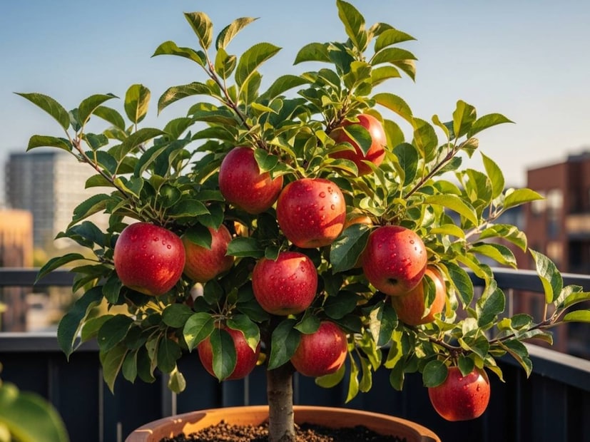 বেশিরভাগ মানুষ মনে করে আপেল কেবল ঠান্ডা অঞ্চলেই জন্মে, কিন্তু সত্য হল আপেল গাছ সহজেই বাড়িতে জন্মানো যায়। এগুলি কেবল ঠান্ডা আবহাওয়াতেই নয়, উষ্ণ জলবায়ু এবং সীমিত জায়গায়ও বৃদ্ধি পায়। সঠিক যত্নের মাধ্যমে, আপনি কয়েকটি সহজ ধাপে আপনার বারান্দায় বা টবে একটি আপেল গাছ লাগাতে পারেন। জানুন রোপণ এবং লালন পালনের সঠিক টিপস। (AI Image)