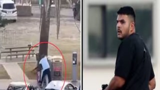 আততায়ীর জাপ্টে ধরলেন এক ব্যক্তি (বাঁদিকে)৷ অন্যতম হামলাকারী নাভিদ আক্রম (ডানদিকে)৷