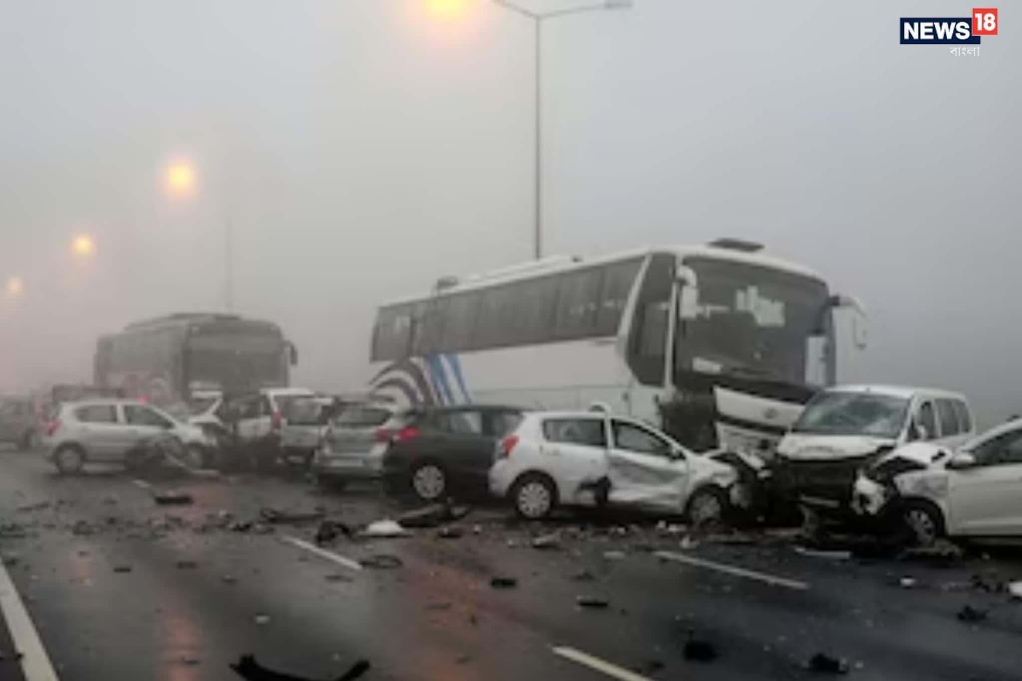 ঘন কুয়াশায় মৃত্যু-ফাঁদ হরিয়ানার রাজপথ, জাতীয় সড়কে পরপর বাস–গাড়ির ভয়াবহ সংঘর্ষ ঘন কুয়াশায় মৃত্যু-ফাঁদ হরিয়ানার রাজপথ, জাতীয় সড়কে পরপর বাস–গাড়ির ভয়াবহ সংঘর্ষ