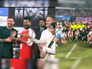 হায়দরাবাদে রাজকীয় সংবর্ধনা! রাহুলকে সই করা জার্সি উপহার মেসির, ফুটবল মহাতারকার অভ্যর্থনায় হাজির মুখ্যমন্ত্রী রেবন্ত হায়দরাবাদে রাজকীয় সংবর্ধনা! রাহুলকে সই করা জার্সি উপহার মেসির, ফুটবল মহাতারকার অভ্যর্থনায় হাজির মুখ্যমন্ত্রী রেবন্ত