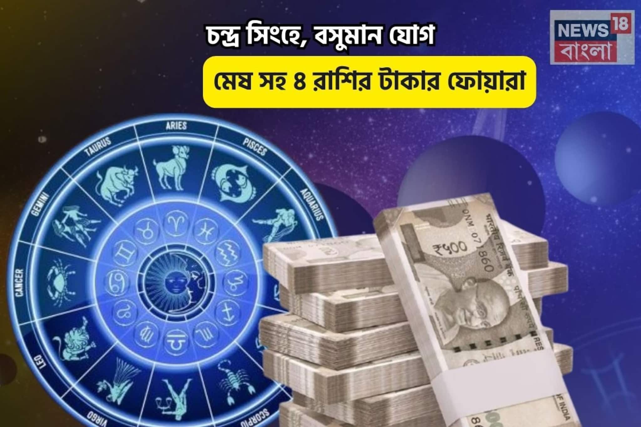 বৃহস্পতি তুঙ্গে, অগাধ সম্পত্তি! চন্দ্র সিংহে, বসুমান যোগে মেষ সহ ৪ রাশির টাকার ফোয়ারা বৃহস্পতি তুঙ্গে, অগাধ সম্পত্তি! চন্দ্র সিংহে, বসুমান যোগে মেষ সহ ৪ রাশির টাকার ফোয়ারা